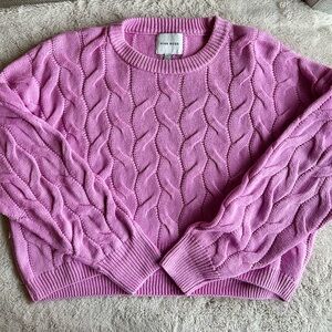 Pink Rose Women's Lilac Cable Knit Sweater